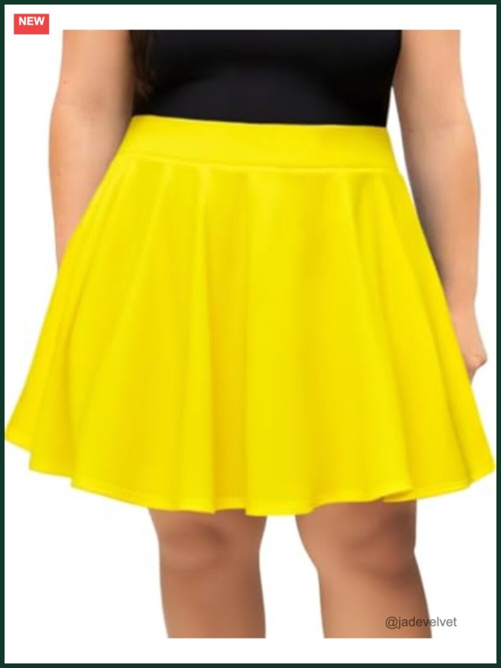 Women's Plus Size High Waisted Flared Skater Skirt Stretchy
